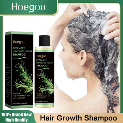 Rosemary Hair Growth Shampoo Deep Cleansing Scalp Itching Dandruff Relief Frizzy Reduce Oil Production Refreshing Fluffy Shampoo